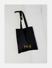 Load image into Gallery viewer, Hey: Design &amp; Illustration + Rainbow Foil Tote Bag